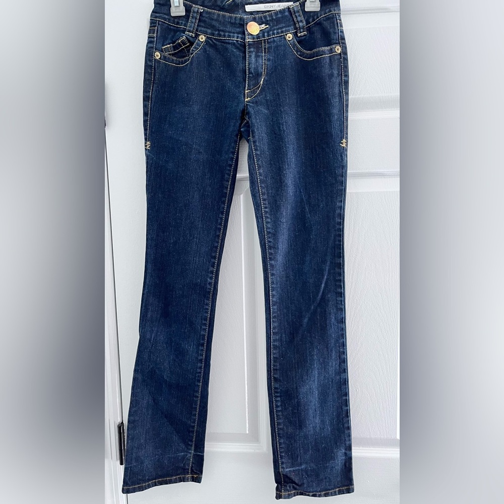 DKNY Women's Blue Size 5 straight Leg Dark Jeans